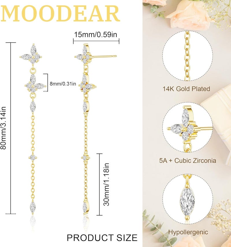 Moodear 3PCS Ear Cuffs Non Piercing Earrings for Women - Dainty Thin 14K Gold Plated Clip On Earrings Cartilage Cuff Set, Stackable Huggie Hoop Fake Piercing Jewelry - Image 5